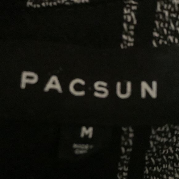 Stylish PACSUN button down, black and white stripe Shirt. - Picture 3 of 4